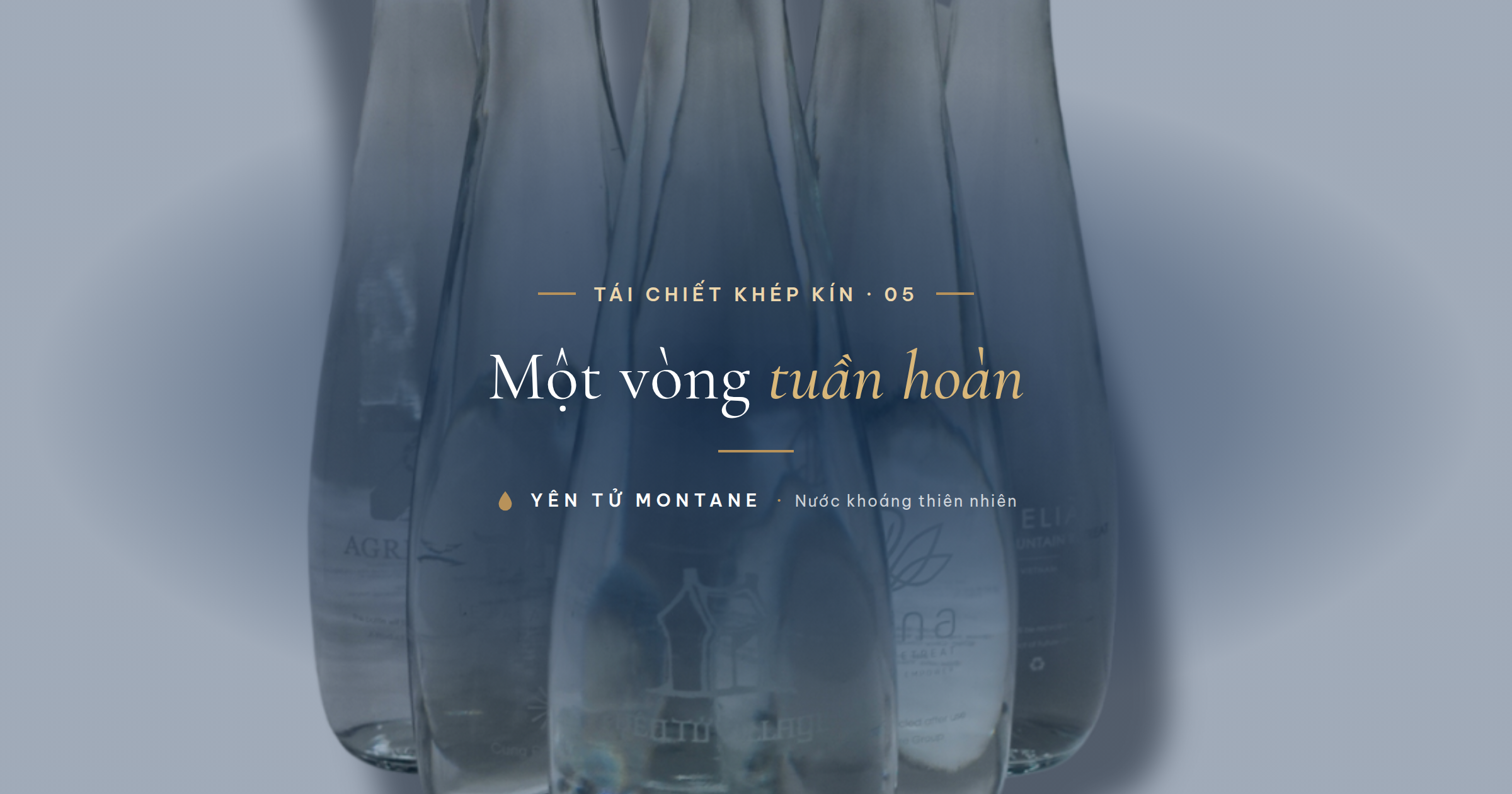 Nhóm chai thủy tinh Yên Tử Montane tái sử dụng trong vòng tuần hoàn khép kín