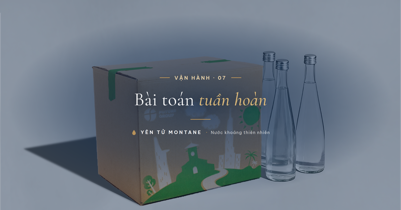 Thùng carton đựng chai thủy tinh Yên Tử Montane chuẩn bị giao cho khách sạn