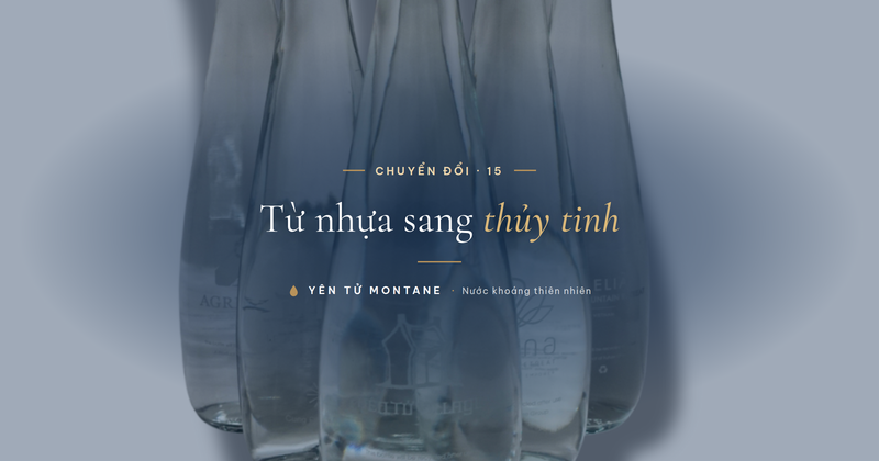 Nhóm chai thủy tinh Yên Tử Montane, tượng trưng cho việc chuyển đổi quy mô cho khách sạn